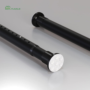 YIJIALE 3m Pôle Rideau Télescopique Noir <span class=keywords><strong>Tringle</strong></span> à Rideau Moderne <span class=keywords><strong>Sans</strong></span> Perçage - Product Image 2