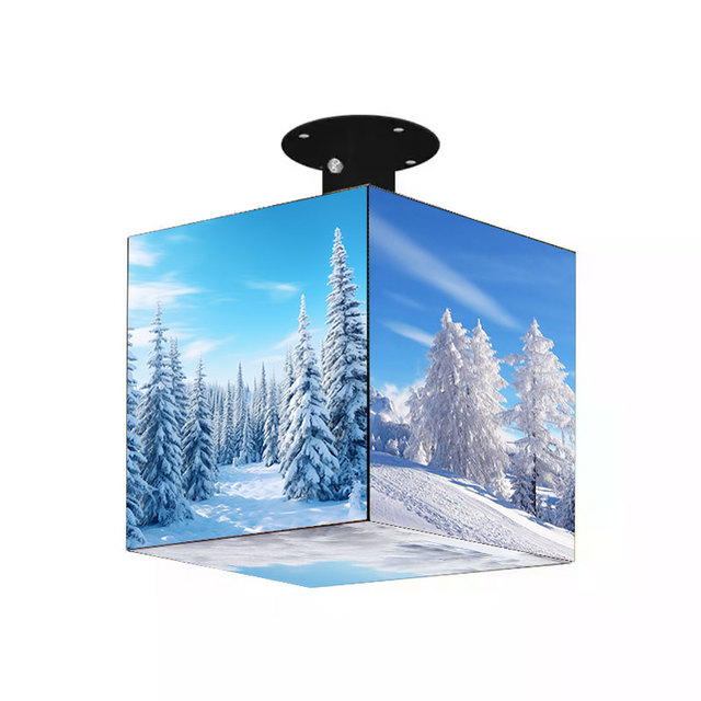 Custom 4 5 6 Sided Glow LED Aluminum Frame Fabric Lightbox Display Advertising LOGO Printed Trade Show Rotating Cube Light Box