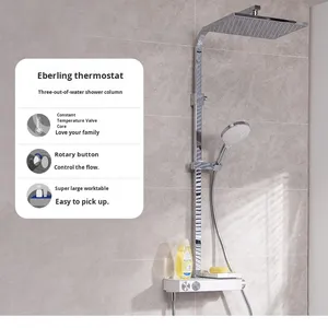 Colonne de douche multifonctionnelle Abeiling à trois sorties avec grand jet supérieur en laiton à jet doux 23861/23753 - Product Image 1