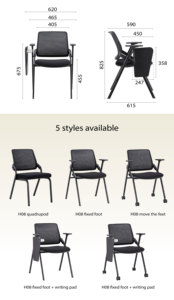 Silla de Reuniones Plegable de Plástico Moderna, Silla Apilable para Visitantes de Oficina, para Sala de Conferencias y Capacitación - Product Image 6