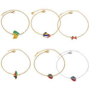 Pendentif Carte de la Guyane Française, de la <span class=keywords><strong>Martinique</strong></span>, d'Antigua, de la Guadeloupe et de la Réunion, <span class=keywords><strong>Bijoux</strong></span> de Mariage en Acier Inoxydable Plaqué Or pour Femme # 539362 - Product Image 1