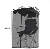 Chaise à bascule d'extérieur Ming Chan avec moustiquaire et cadre en fer, pliage rapide et installation facile pour jardin et pêche