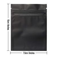 Sac en Mylar recyclable à fermeture éclair noir mat imprimé sur mesure, à trois côtés scellés, résistant aux odeurs, pour l'emballage d'aliments, de collations, de bonbons et de noix