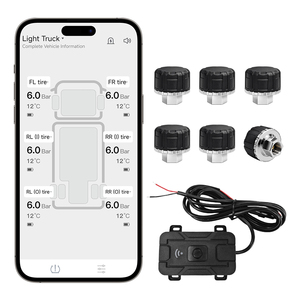 ระบบตรวจสอบแรงดันลมยางบลูทูธ ชุดเซ็นเซอร์ TPMS จอแสดงผลเตือนแรงดันแบบไร้สายสำหรับรถบรรทุกขนาดเล็ก - Product Image 1
