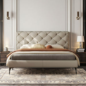 <span class=keywords><strong>Lit</strong></span> double <span class=keywords><strong>de</strong></span> 1,8 m, design <span class=keywords><strong>de</strong></span> <span class=keywords><strong>lit</strong></span> suspendu pour chambre principale, best-seller mondial, style européen classique, rembourré en cuir <span class=keywords><strong>de</strong></span> vache avec boucle - Product Image 6