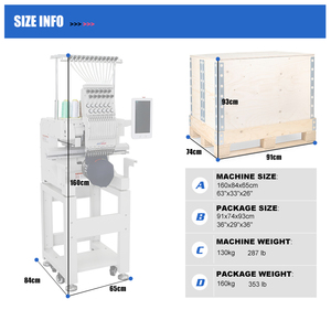 <span class=keywords><strong>Macchina</strong></span> da Ricamo Computerizzata Professionale REVHON a Testa Singola con 9/12 Aghi, 1200 Giri/Min, per Tessuti e Cappelli - Product Image 4