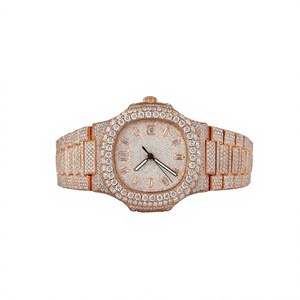 Montre à quartz pour femme, boîtier carré en acier inoxydable de luxe, verre saphir, 41 mm, chiffres romains, fermoir papillon - Product Image 1