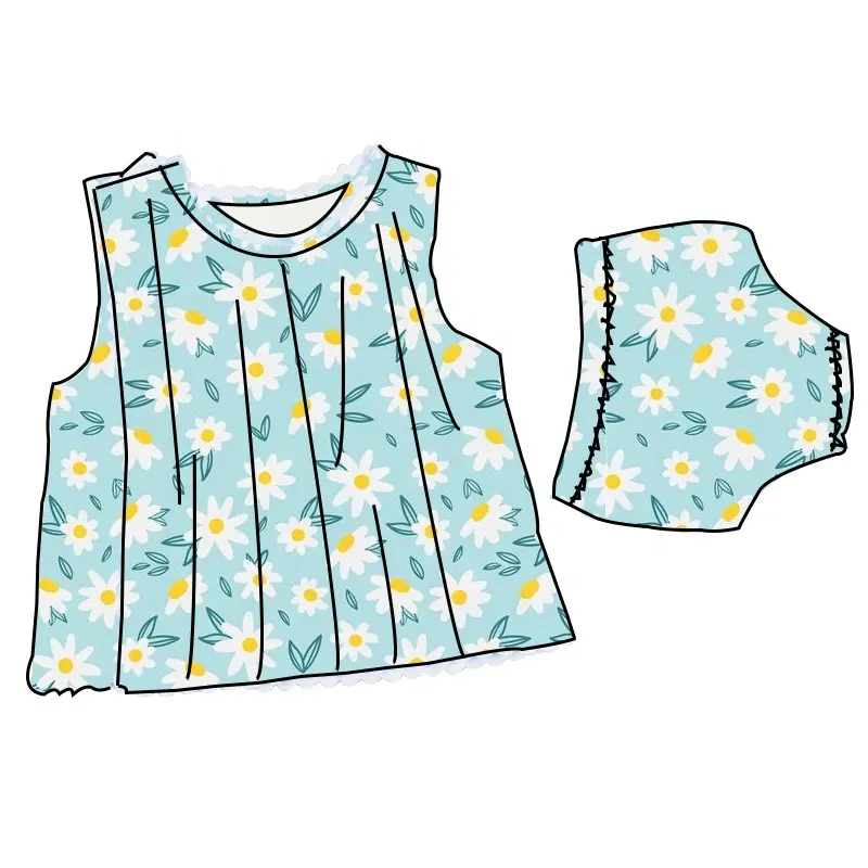 2024 เสื้อผ้าเด็กใหม่ 1-3 ปีสไตล์เกาหลีเสื้อเด็กวัยหัดเดินกับ Bloomer 2 ชิ้นชุดน่ารัก Designer เด็กทารกเสื้อผ้าชุด