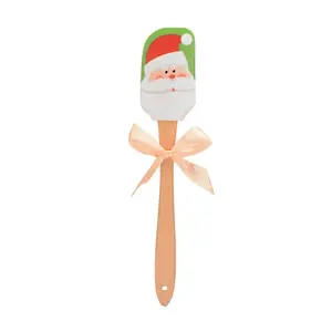 Spatula silikon Spatula mentega Natal, spatula roti jahe, alat Natal