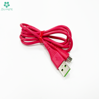 Kabel Data pengisi daya USB mikro 5Pin V8, 1M Android 2.0 warna-warni nilon kepang kabel USB mikro untuk ponsel