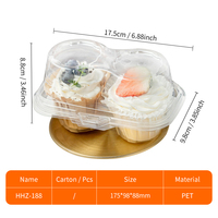 1 2 4 6 12 contenitore per cupcake a 24 fori scatola per muffin in plastica trasparente per finestre per dolci da forno
