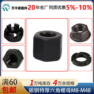 Wanqian Fasteners Hex Nuts M8 To M48 Carbon Steel Black Oxide Fully Threaded GB56-76 - Product Image 4