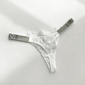 Tanga de Bikini con Diamantes de Imitación Transparentes Estilo Victoria <span class=keywords><strong>Secret</strong></span> para Mujer, Ropa Interior Divertida de Encaje, Bragas Tipo Tanga - Product Image 5