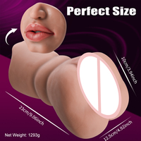 Masturbateur masculin réaliste 3 en 1, avec lèvres charnues arrondies, double tête, vagin de poche, texture 3D, jouets sexuels pour hommes, godet de masturbation