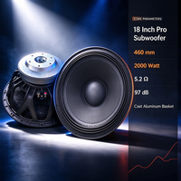 Speaker Subwoofer Profesional 18 Inch 2000W Magnet Ferit 220mm Voice Coil 4 Inch 5.2ohm untuk DJ, Acara Outdoor, Gaya Faital