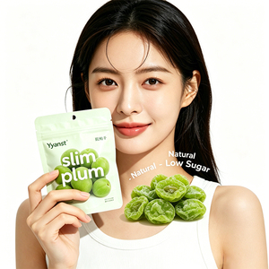 Dulces de Ciruela Verde Deshidratada OEM, Certificación Halal, Bajo en Carbohidratos, Ciruela Fermentada Natural para el Apoyo Digestivo de Adultos y Beneficios para la Belleza - Product Image 1