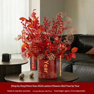Cubo Decorativo con Frutas para Mudanza, Decoración de Primavera, Fruta Roja de Año Nuevo, Cubo de Abrazos, Material de PVC, Diseño Biónico - Product Image 6