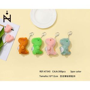 Portachiavi con strass a forma di dinosauro 10x12cm, ciondolo in peluche per borsa e portachiavi - Product Image 1