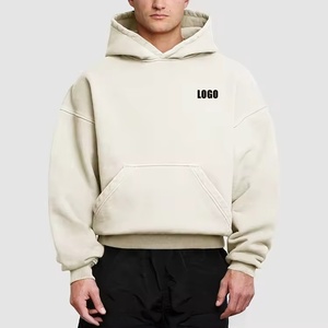 OEM özel damla omuz % 100% pamuk kalın 500 Gsm ağır boy kırpılmış Boxy Fit Hoodie erkekler için - Product Image 1