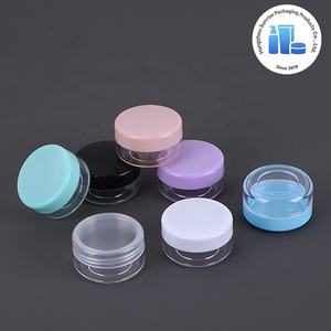 Портативный дорожный набор: крем для лица в маленьких баночках (10г, 15г, 20г), круглые контейнеры из полистирола, диспенсеры для косметики с цветными крышками. - Product Image 4