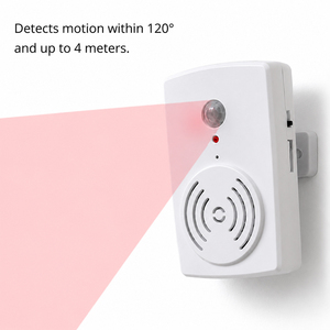 Timbre de bienvenida con sensor de movimiento PIR, audio MP3 descargable, memoria para tarjeta SD y conexión micro USB - Product Image 2