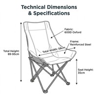Appuie-tête pliable avec cordon de serrage, ultra portable, en Oxford 600D, sac de transport inclus, installation instantanée, imperméable, pour pique-nique en plein air
