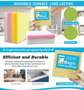 20 मैजिक स्पंज इरेज़र शीट का पैक कॉन्टेक्स पॉइंट डिजाइन मल्टी सतह क्लीनर बर्तन रसोई काउंटर सफाई कपड़े - Product Image 2