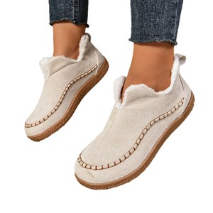 Nouvelles Bottes d'Hiver Décontractées pour Femmes 2024, Style Nord-Est, en Daim Vintage, Couleur Unie, Grande Taille, Chaudes et Tendance - Product Image 5