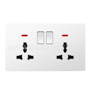 Hai 2 Gang ánh sáng điện 86 nhà tường chuyển đổi thiết bị chuyển mạch Anh và ổ cắm phổ Ổ cắm điện đôi ổ cắm - Product Image 2