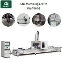 Centre d'usinage CNC 4 axes OUWO 7000 mm pour le perçage, le fraisage et le chanfreinage de profilés en aluminium robustes, machines pour la fabrication de fenêtres et de portes