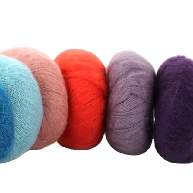 Grosir 50G Novelty Wol Akrilik Dicampur Mohair Fancy Benang Rajut Tangan untuk Topi