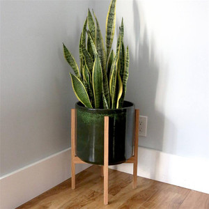 Cilindro <span class=keywords><strong>de</strong></span> logotipo personalizado moderno interior decoración al aire libre casa mercancías macetas/Decoración <span class=keywords><strong>de</strong></span> jardín cerámica pote <span class=keywords><strong>de</strong></span> flor con soporte <span class=keywords><strong>de</strong></span> madera - Product Image 1