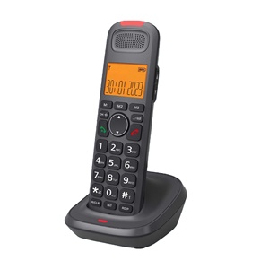 Téléphone <span class=keywords><strong>fixe</strong></span> <span class=keywords><strong>sans</strong></span> <span class=keywords><strong>fil</strong></span> DECT extensible pour usage domestique, avec fonction haut-parleur pour seniors - Product Image 1