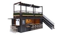 Conteneur Mobile pour café, bar et restaurant, préfabriqués et extensibles, expédition de 20 pieds