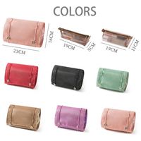 Pochette de maquillage professionnelle en tissu peluche matelassé, avec fermeture éclair, portable, personnalisée, résistante à l'eau, durable, pour les voyages, avec des brosses