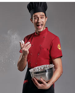 Venta al por mayor baratos restaurante Bar uniformes Chef Tops chaquetas algodón profesional Chef uniformes personalizado tejido poliéster/algodón - Product Image 2