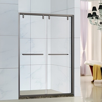 Muebles de Baño Kalaishi, Mamparas de Ducha, Vidrio Acanalado, Mampara de Ducha con Marco Negro