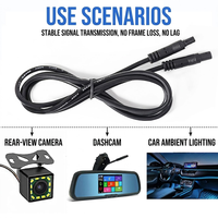 Cable de Aviación Personalizable de Alta Resistencia con Blindaje Trenzado IP67, Cable de Extensión Macho-Hembra de 4P/5P/6P/8P, Cobre ABS, 12V 2A para Vehículos