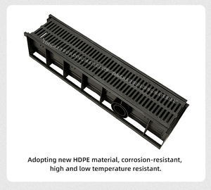 Durevole costruzione HDPE sistema di drenaggio di plastica nera a forma di U di scarico <span class=keywords><strong>grondaia</strong></span> con coperchio - Product Image 3