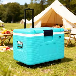 Glacière à roulettes portable 54L, glacière rigide isolée pour le <span class=keywords><strong>camping</strong></span>, <span class=keywords><strong>les</strong></span> pique-niques, la plage et la pêche - Product Image 2