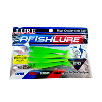 Leurre de pêche en PVC 100mm 3.4g 4 pièces leurres souples artificiels ver de pêche leurre souple bar brochet méné appâts en plastique