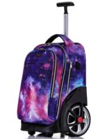 Sac à roulettes scolaire pour enfants avec logo personnalisé, simple, noir, scooter pour enfants, bagages, grandes roues à roulettes, sac à dos scolaire, sac à roulettes scolaire de 18 pouces