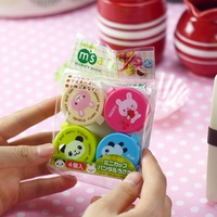 Vente en gros 4 pièces/ensemble Récipient à sauce rond dessin animé Mini boîte à sauce en plastique pour accessoires de cuisine et de maison Bento