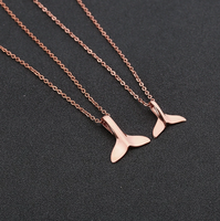 Collier pendentif queue de poisson en acier inoxydable 316L, bijou pour femme, queue de dauphin, placage or véritable PVD, accessoire étanche