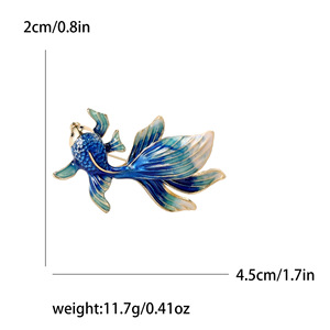 Broche Minimalista de Pez Dorado Esmaltado Estilo Chino Nuevo, Pin de Lujo Exclusivo con Diseño Animal, Accesorio de Ropa para Uso Diario - Product Image 6