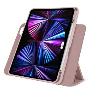 Capa dobrável com fivela magnética, capa de 360 rotação com três dobras case para ipad mini 6 2021