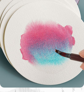Papier <span class=keywords><strong>aquarelle</strong></span> carré peint à la main circulaire épais de qualité artistique 300g à texture rugueuse - Product Image 5