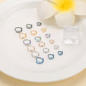 Gaby New Sale Single <b>Nose</b> <b>Ring</b> Cute Stainless Steel <b>Spiral</b> Double Hoop Gold Plating Wedding Engagement High Grade Wholesale One - Product Image 6