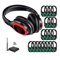 Casque audio silencieux à son surround RF998B et émetteurs audio avec entrée XLR + Bluetooth pour DJ, mixage, soirées, conférences, 12+ heures d'autonomie