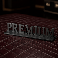 Stand Logo Logam Desktop Kustom Hitam Titanium 3D Berlapis Elektroplating Paduan Logam untuk Konter Perhiasan Ukuran dan Font Dapat Disesuaikan Premium IP65